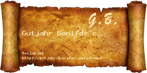 Gutjahr Bonifác névjegykártya